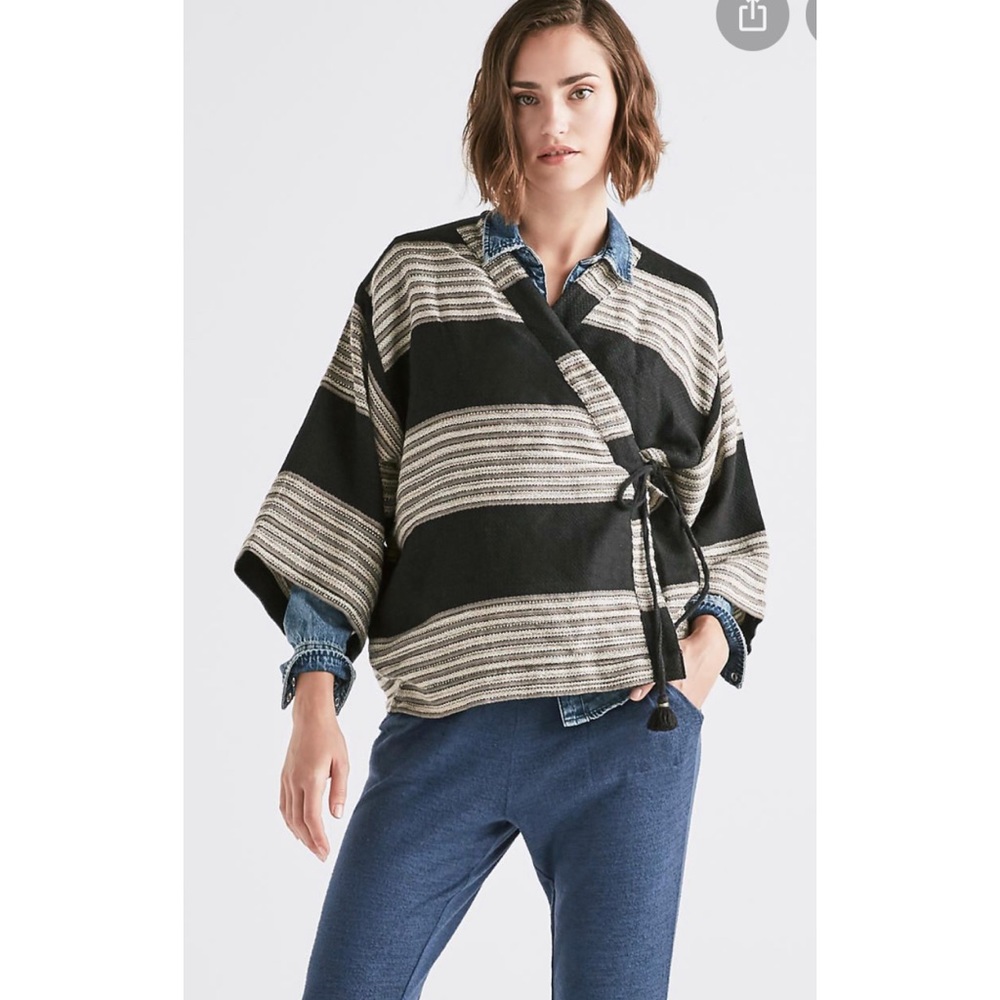 Lucky Brand striped tie Kimono